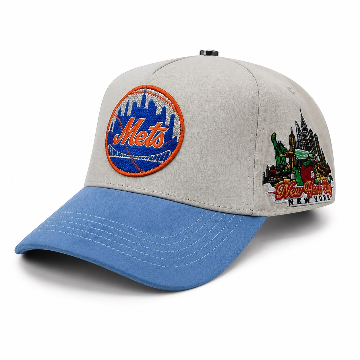 New York Mets Skyline Snapback Hat – Gray & Blue