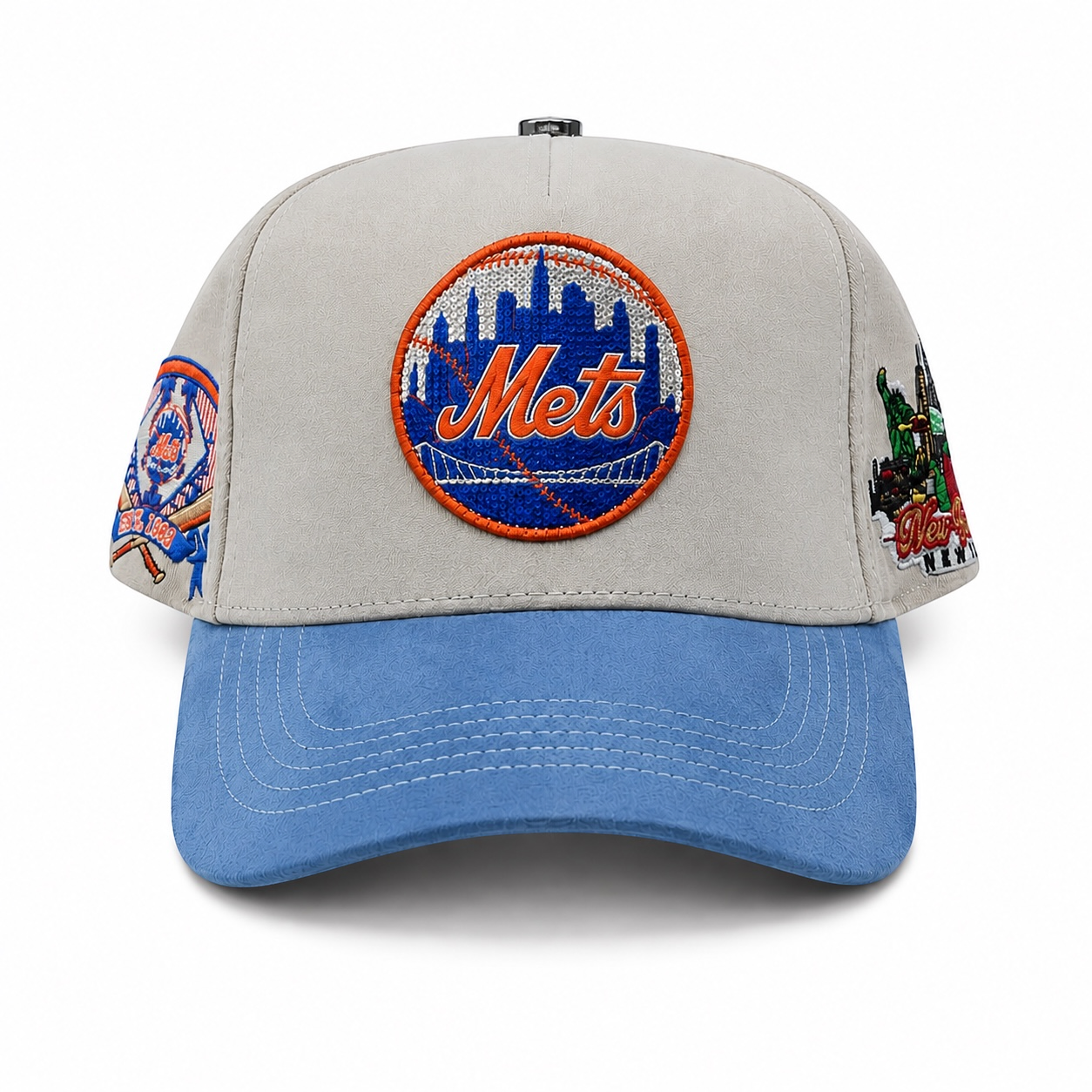 New York Mets Skyline Snapback Hat – Gray & Blue