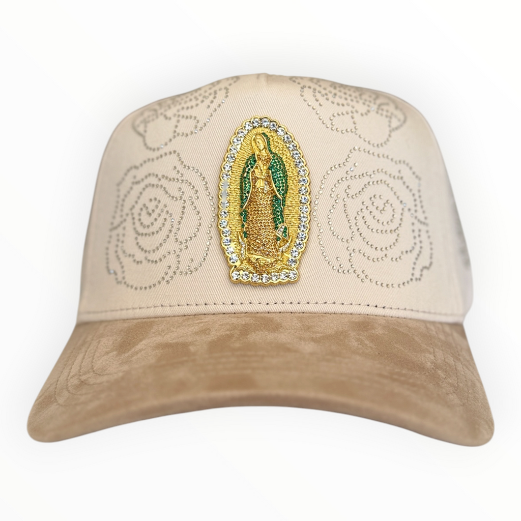 Virgin Mary Rhinestone Snapback Hat